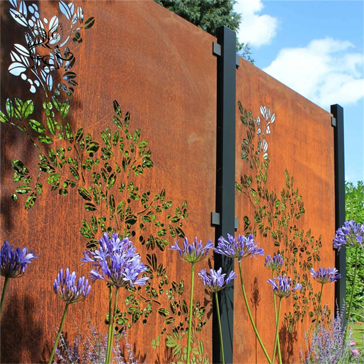 Garden Metal Fence Customized Decorative Corten Steel Privacy Screen Panels