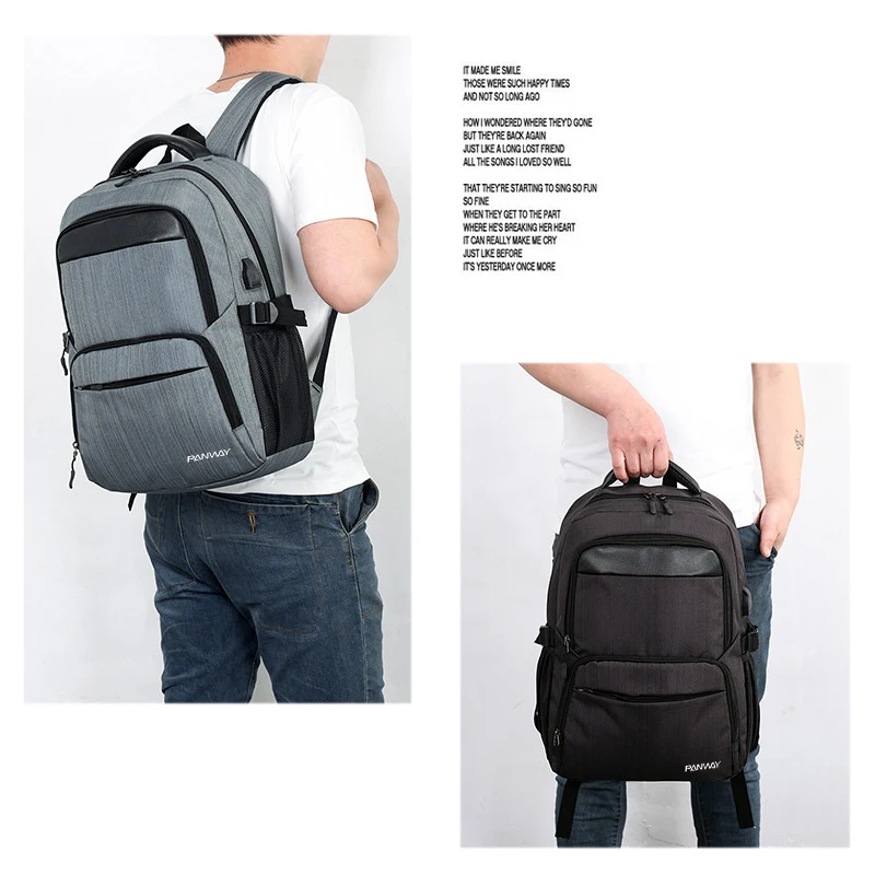 USB charger backpack anti theft Waterproof Shockproof Leisure Notebook Business school Laptop with USB