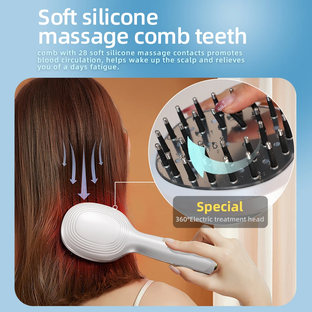 High quality laser hair growth comb vibration head massager scalp care red light therapy scalp massage devices