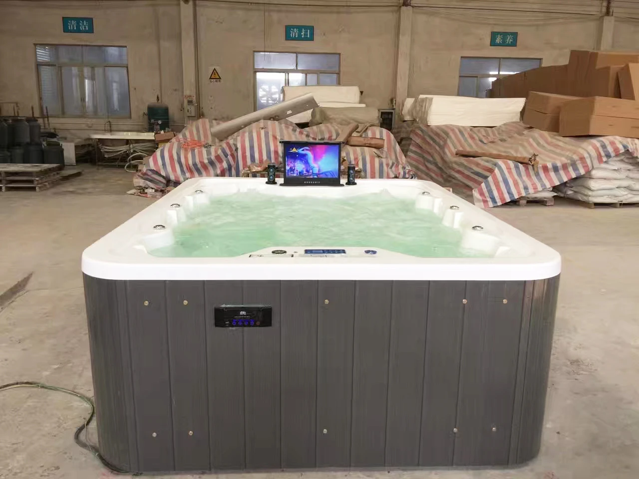 8 people garden party outdoor big whirlpool massage spa