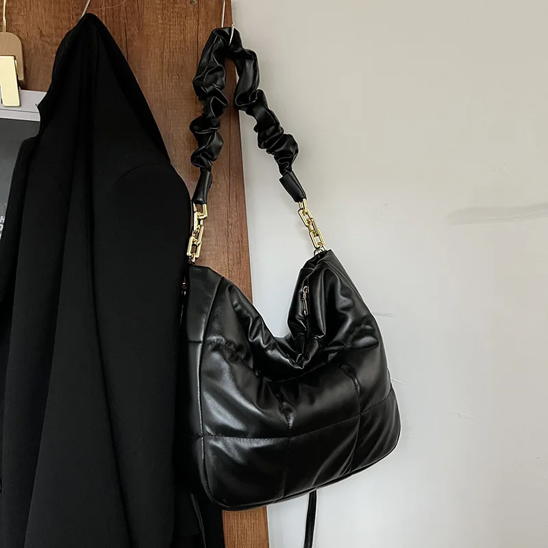 Customize New Design Unique Fashion Luxury Quality Eco Friend Pu Handbag Puffer Tote Bag For Women