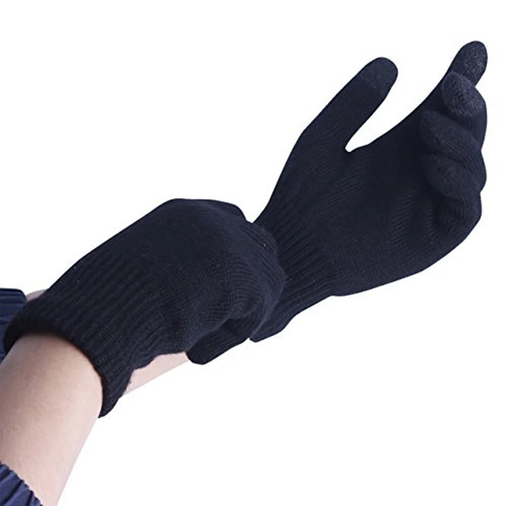 Best&wecan Acrylic Unisex Touch Screen Warm Work Gloves Winter Plain Daily Half Fingers Winter Gloves for Girls One Size MSG-235