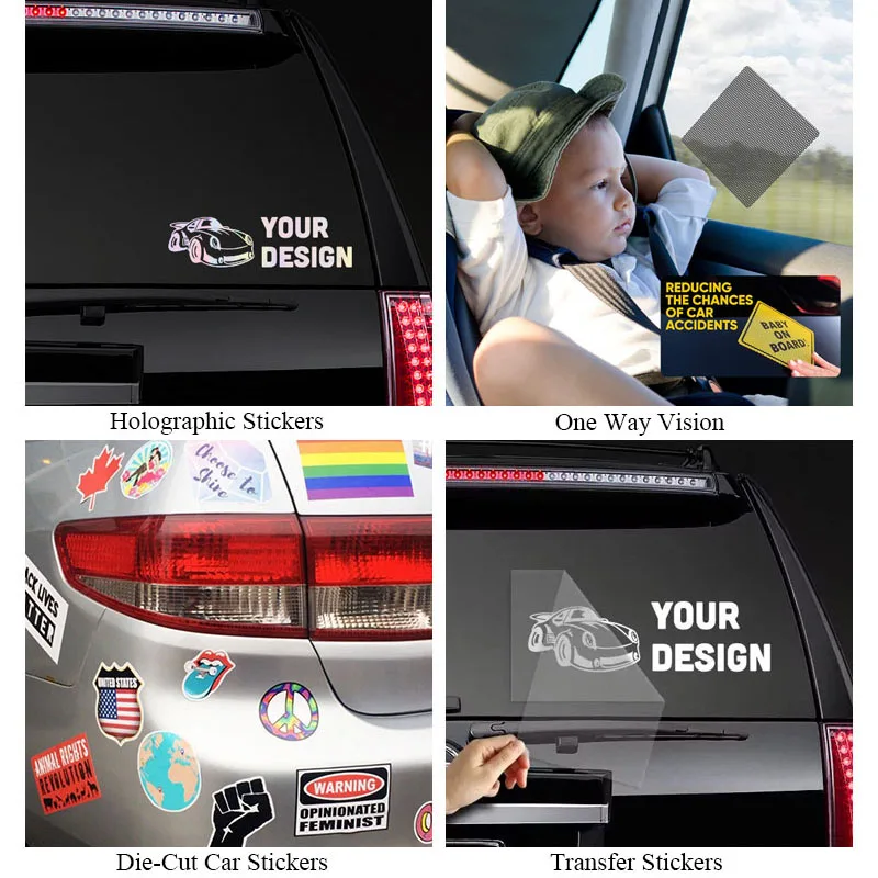 Customized UV Print Pvc Vinyl Car Body Bumper Stickers Magnet Car Decals Printing