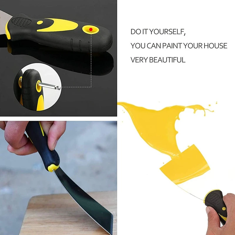 JNZ Stainless Steel Thickened Cleaning Putty Knife Shovel Wall Glass Sewing Tools with Handle Tile Floor
