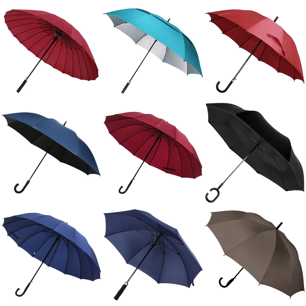 Automatic Open 29Inch 30Inch Extra,Large Double Canopy Vented Design Windproof Golf Umbrella with Company Logo Printing/