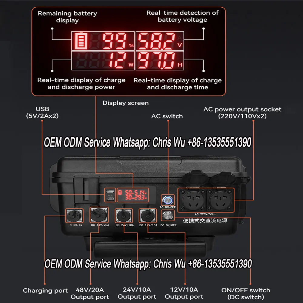 Portable Power Station Solar Generator 3000W With 300W Solar Panel For Outdoor Use