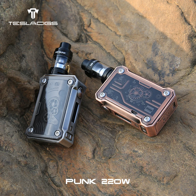 Полный комплект электронной сигареты Tesla PUNK 220W боксмод в стиле