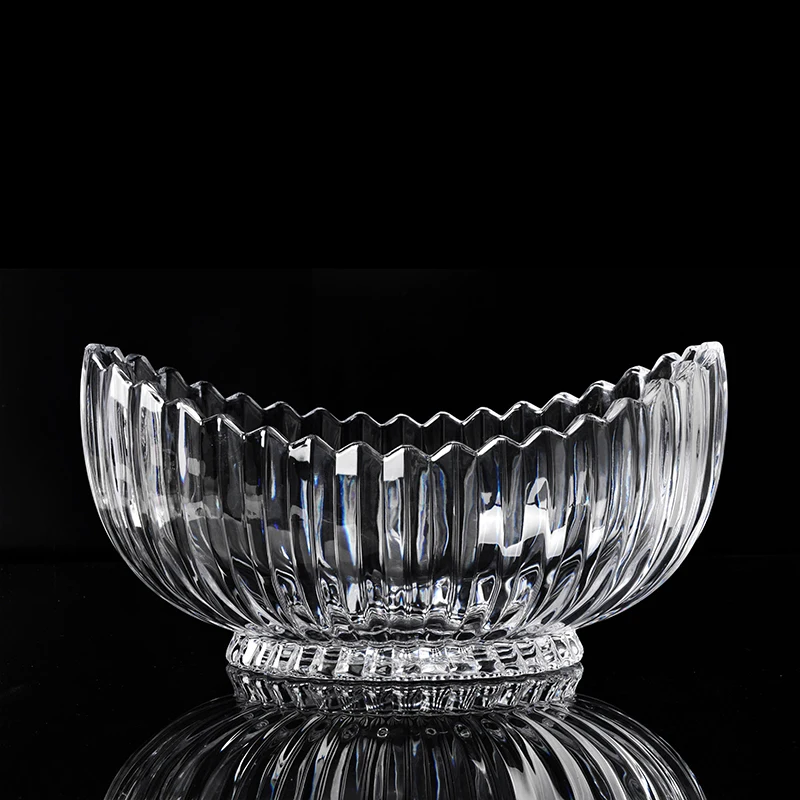 Crystal Glass Sugar Candy Bowl Transparent Large clear Glass Footed Dessert Bowl Footed Trifle Bowl