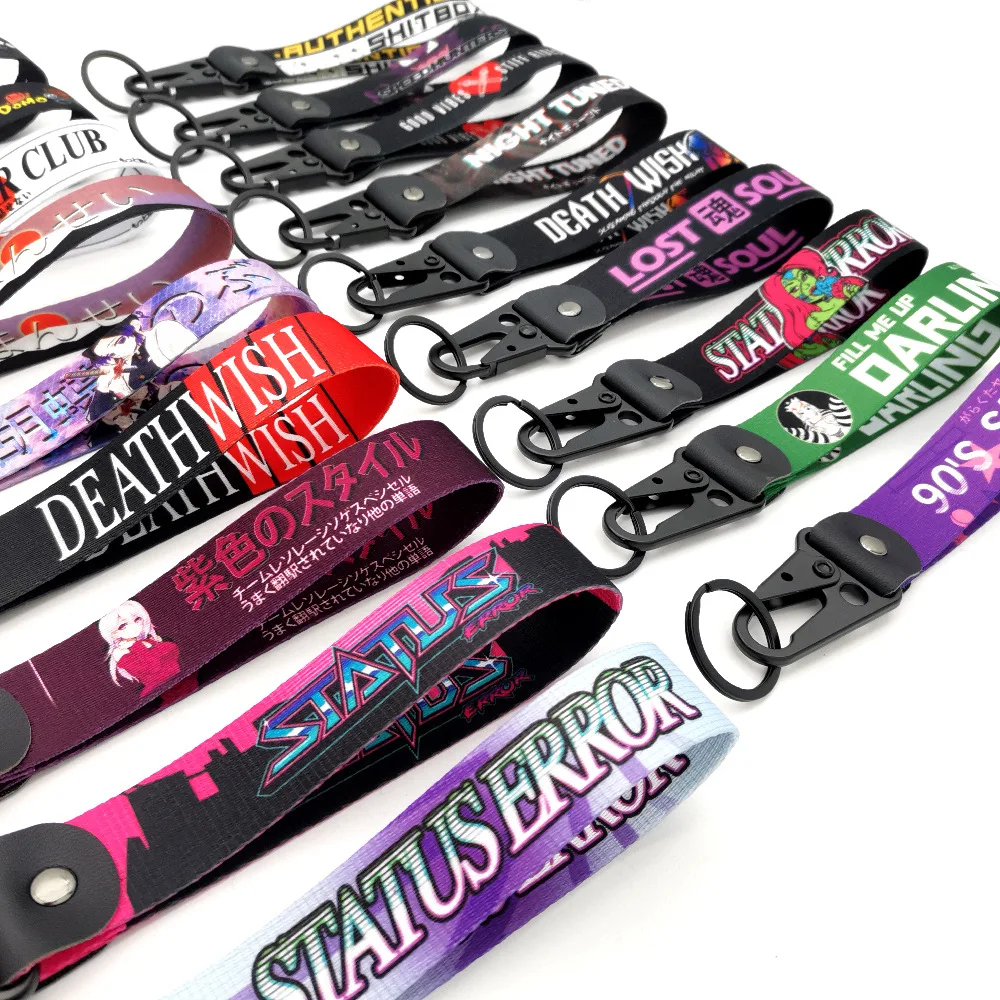 YYX Wholesale High Quality Japanese Jdm Car Culture Sublimation Printed   Wrist Key Chain With Eagle Beak Buckle