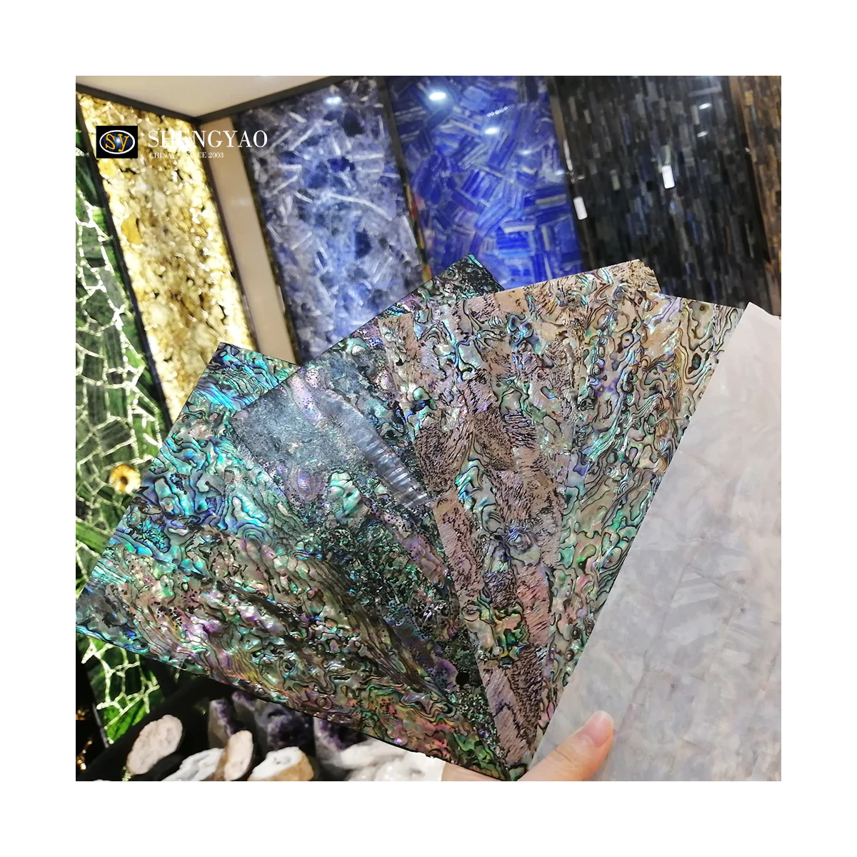 Natural Shell Furniture Decorative Strips Yellow Purple River Sea Abalone Shell Sheet