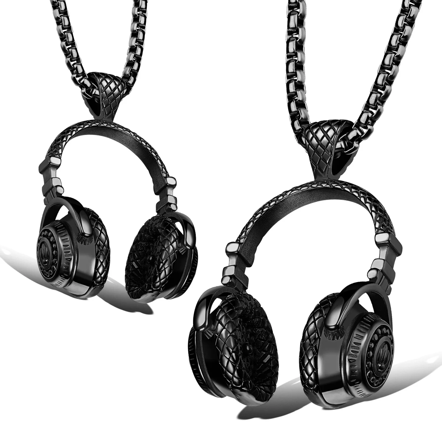 Мужская Музыкальная гарнитура Rock из нержавеющей стали Dj-наушники подвеска байкерское ожерелье крутые украшения