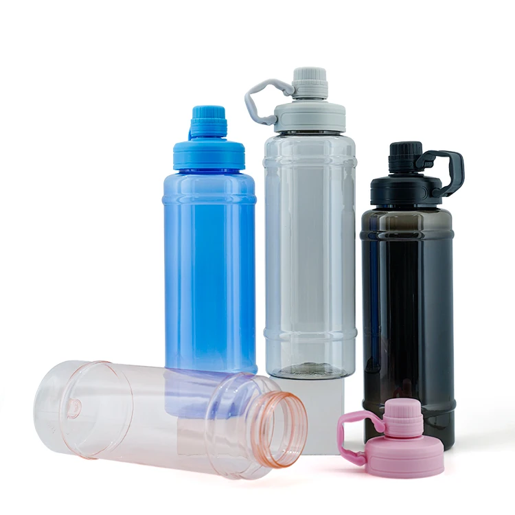 Large capacity portable clear disposable customized logo plastic sport drinking water bottle