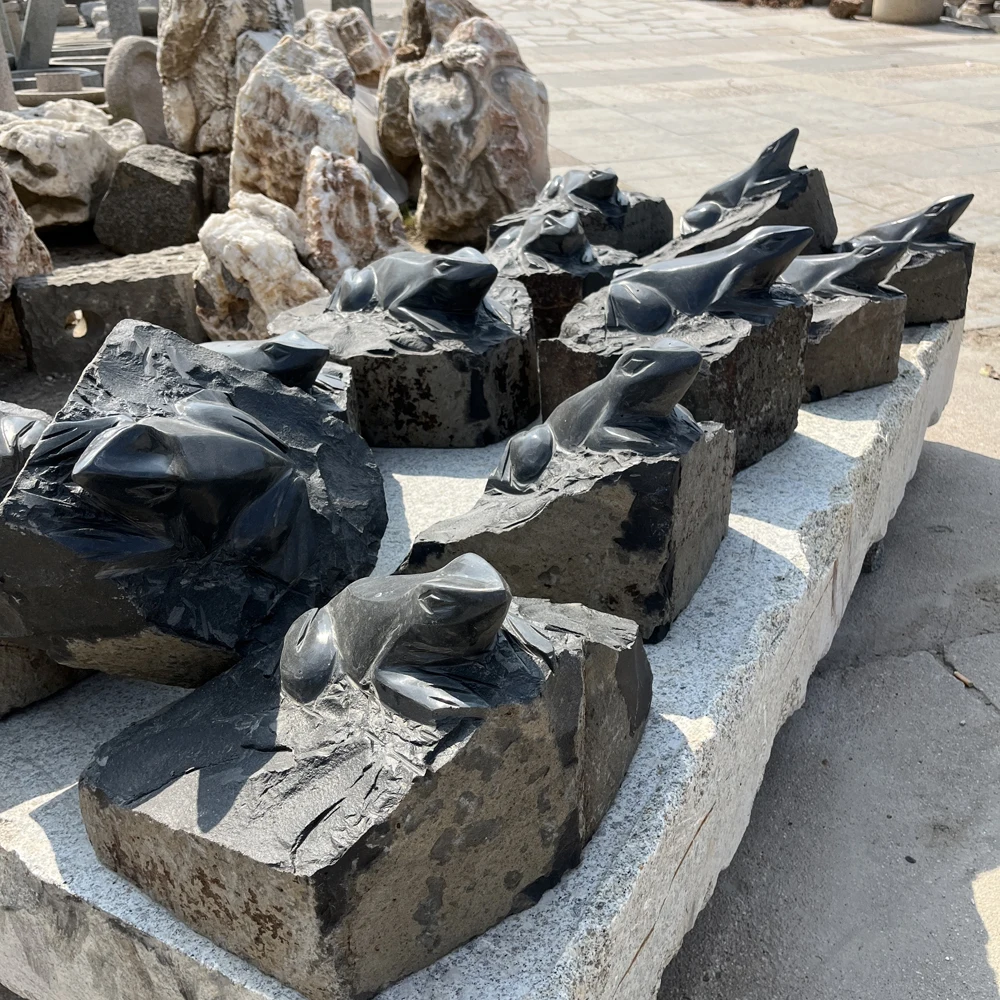 Animal garden Hand carved Frog stone sculpture for sale