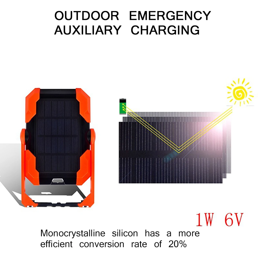 Multi-function Portable USB Charge Solar Light Lanterns Camping Light Solar LED Work Lighting Led Rechargeable Flood Lamp