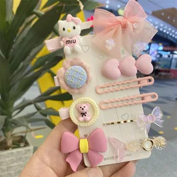 2023 Hot selling kids hairpin set 10pcs cartoon kids hair clips lovely hair clips for girls