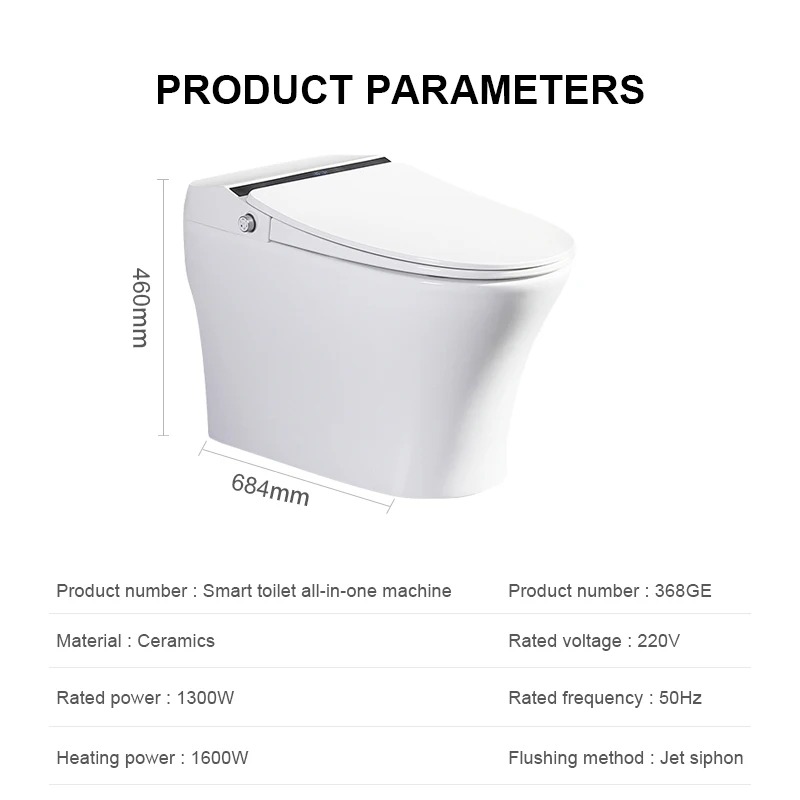 High standard hygienic one piece floor mount smart clean hygiene sanitising toilet