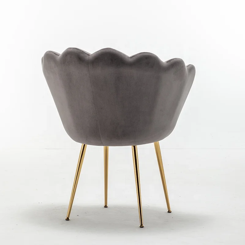 Light pink velvet fabric Accent Chair LOTUS shape