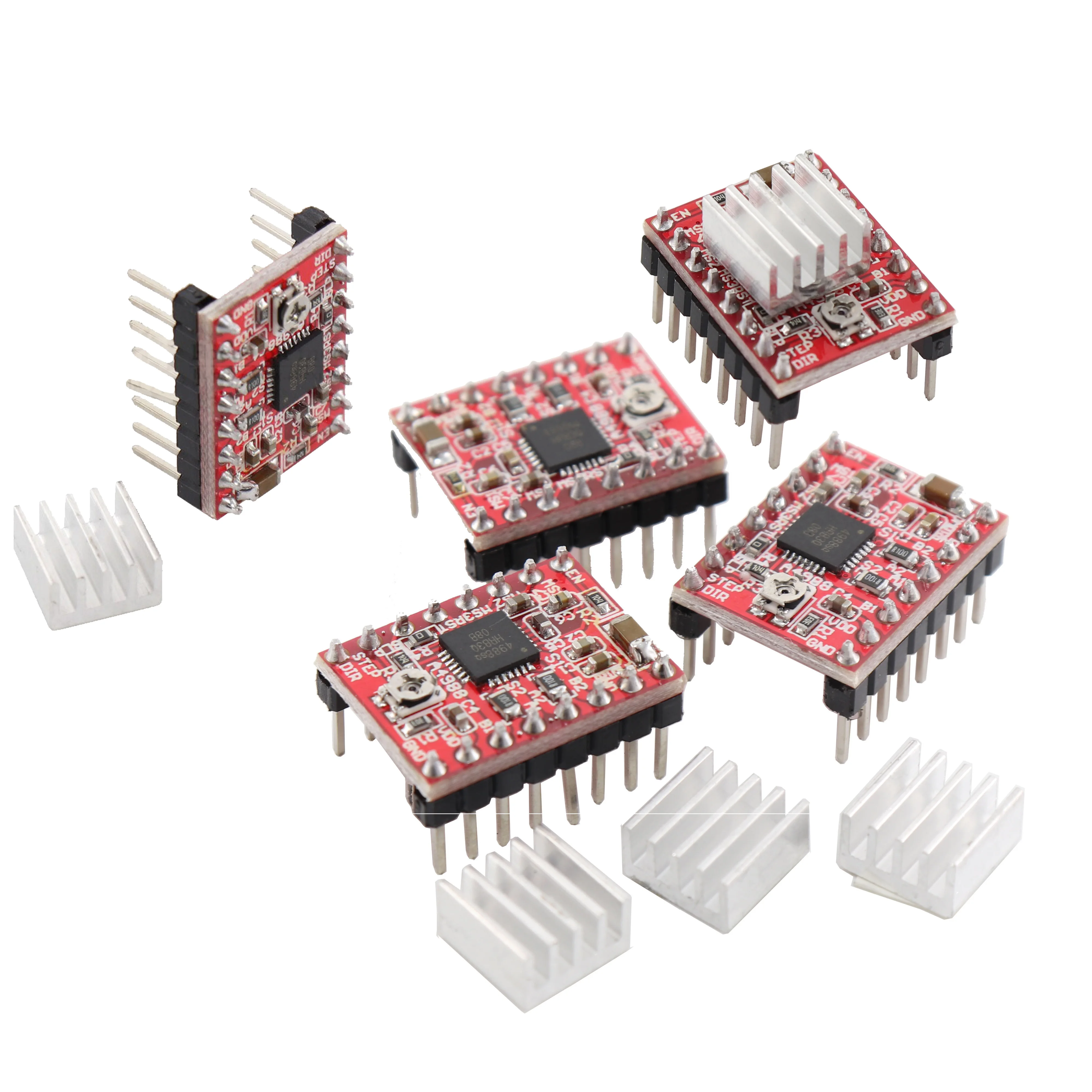 HanBuild   Stepping motor Reprap Stepper Driver A4988 Stapper motor Driver Module met Heatsink for 3D printer