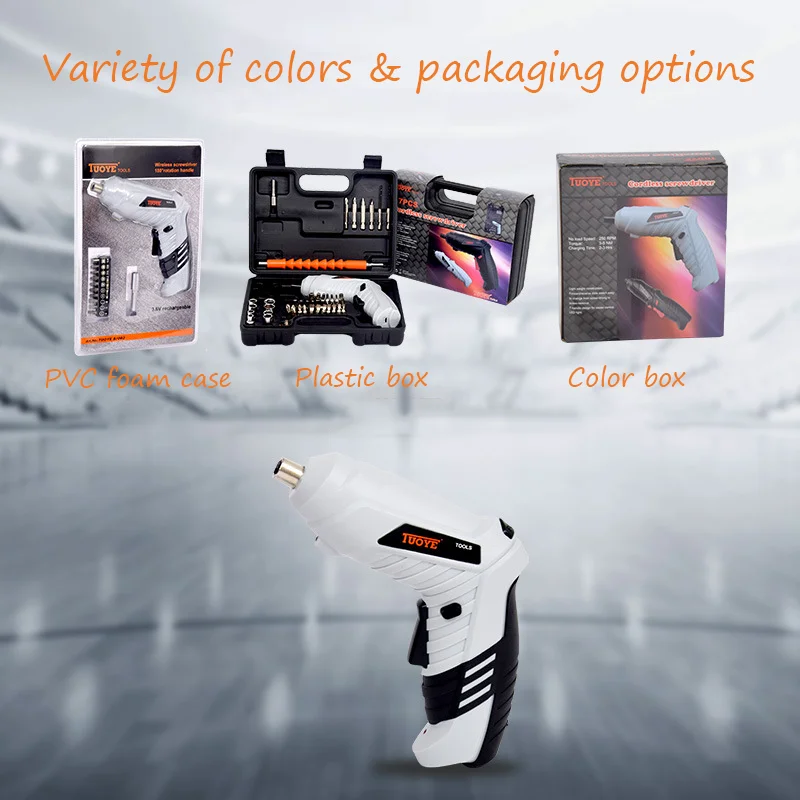 3.6V Folding Electric Screwdriver Small Lithium Impact Wrench Mini Electric Hand Drill with Plastic Box