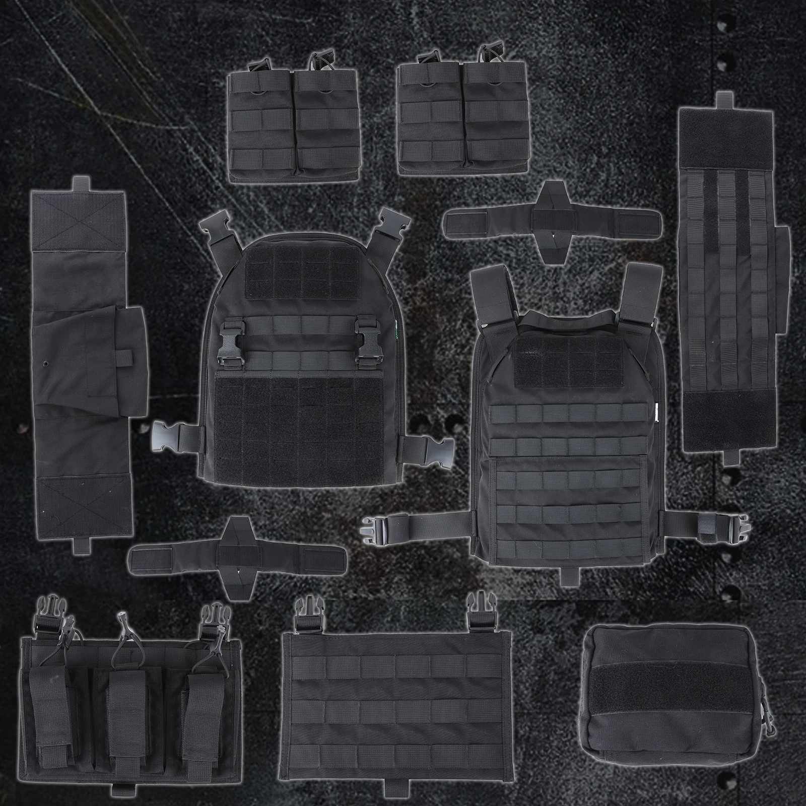 Doublesafe Black Molle Personal Protective Tactical Gear Ballistic Tactical Vest Armor Vest for Men Plate Carrier