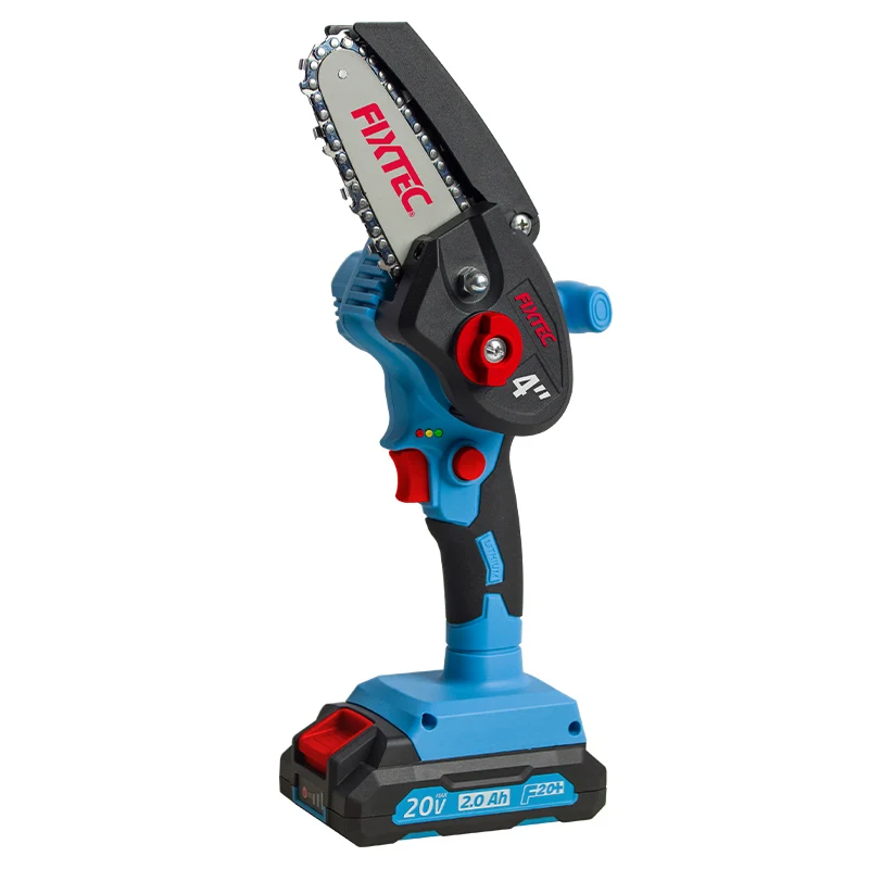 FIXTEC 20V Cordless 4' Mini Chainsaw Hydraulic Chain Saws with 4pcs Accessories