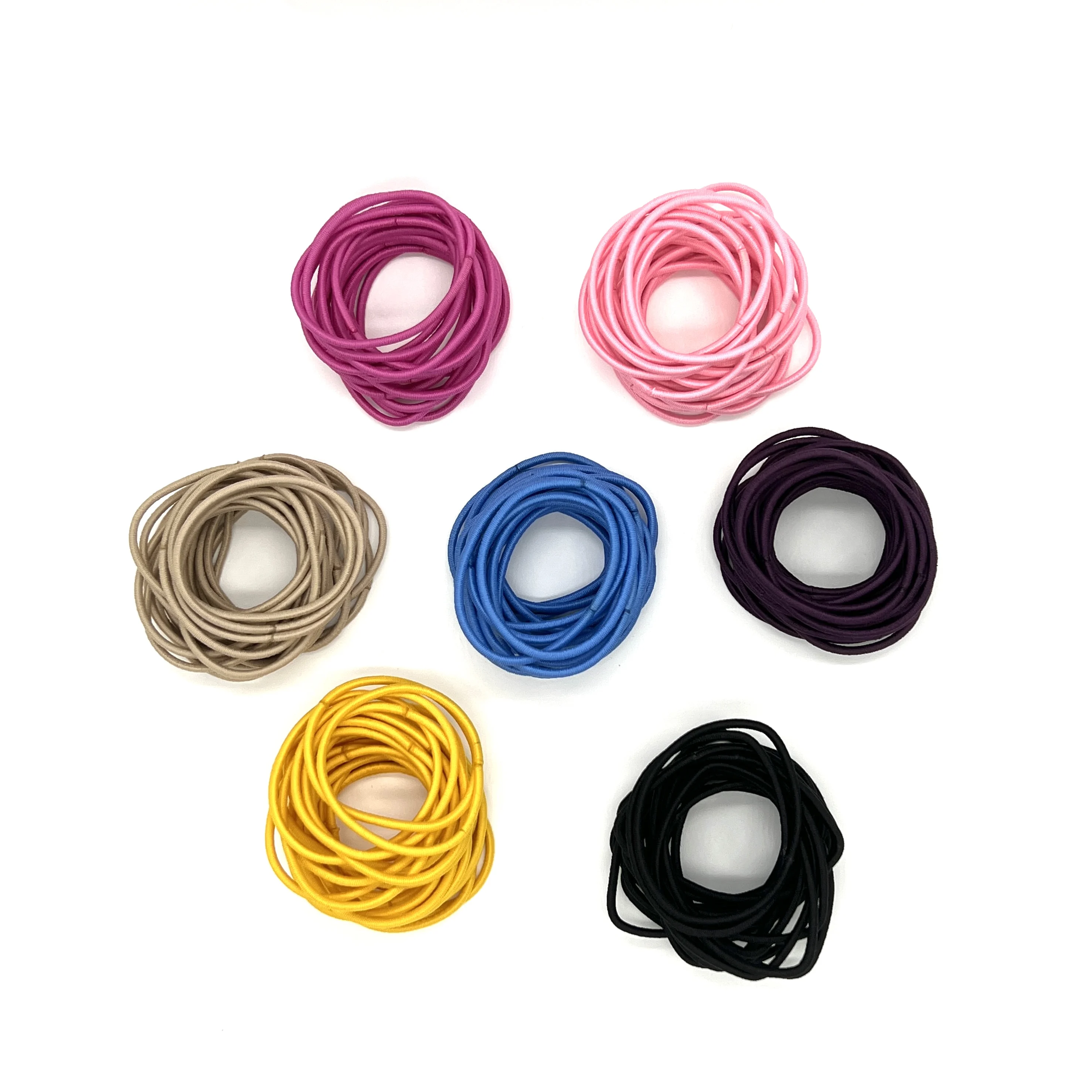 Color Wholesale 2mm no metal connectors Nylon elastic hair rubber elastic hair band Women, children, girls