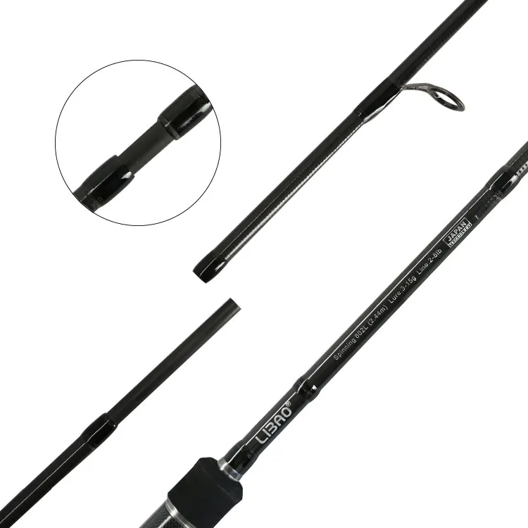 8ft high carbon 30T fishing rods carbon fibre spinning canas de pescar 2 piece fishing rods