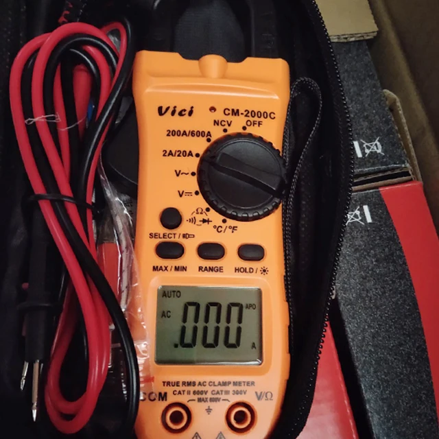 Vicimeter black clamp orange shell electric circuit testing CM-2000C AC digital clamp multi tester