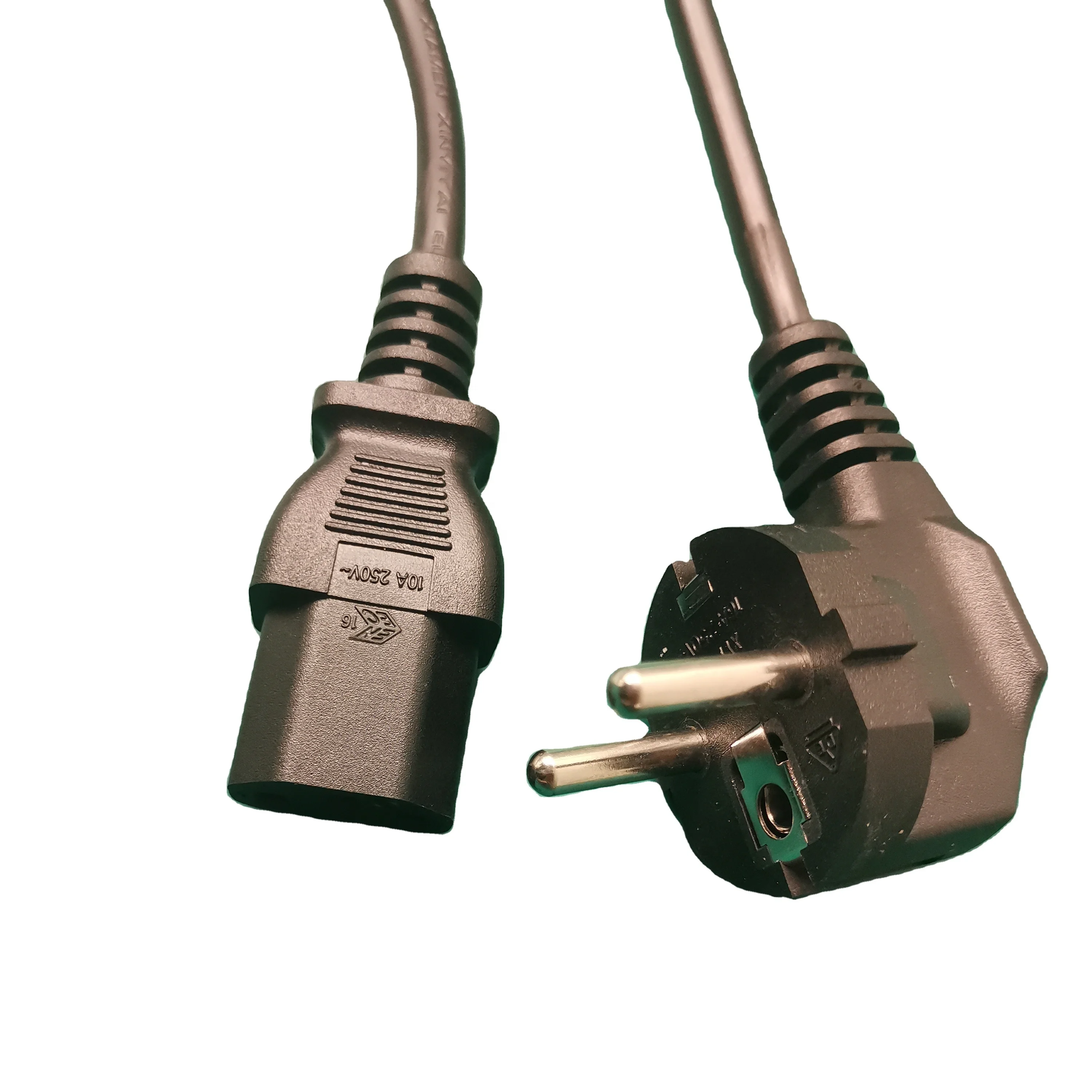 Factory direct AC Power Cord EU Europe VDE standard approval 3 prong pin plug power supply electric cable