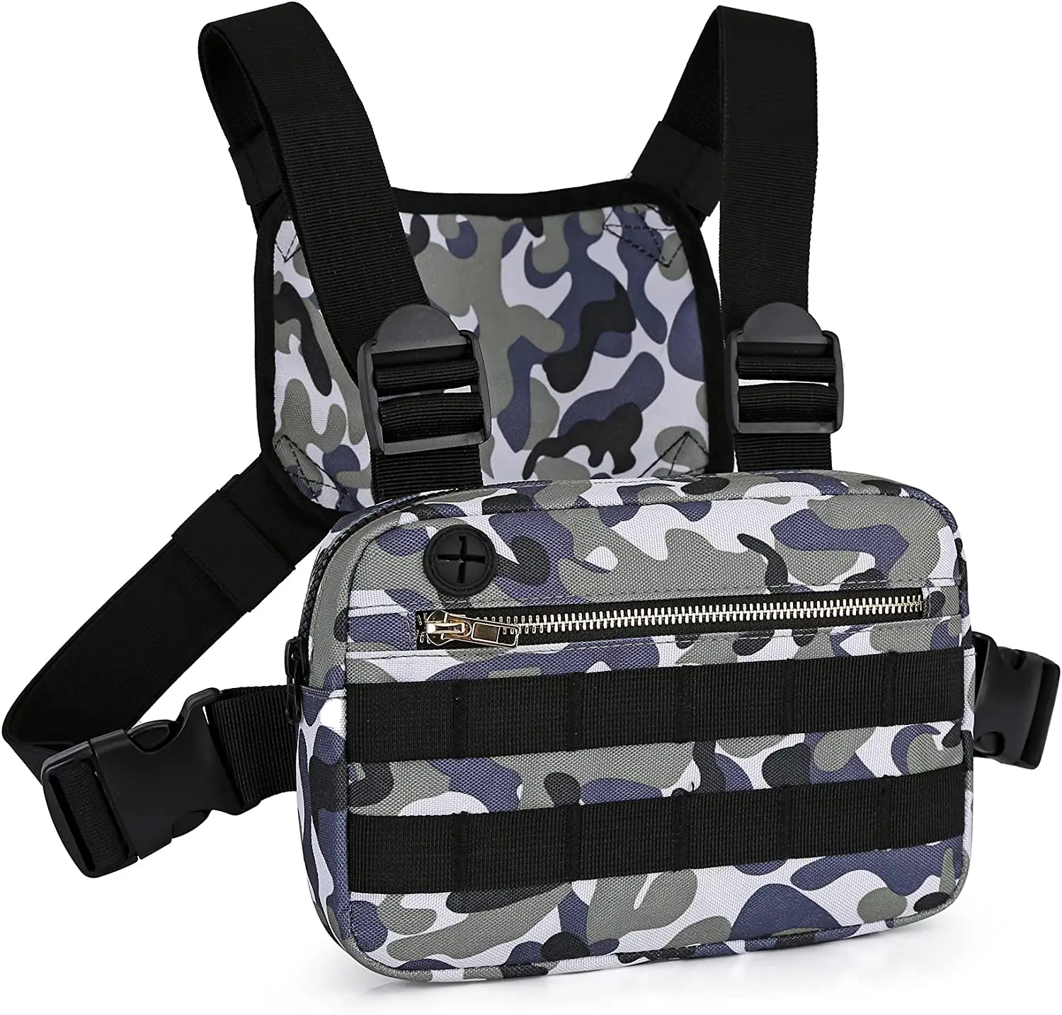 Outdoor Water Resistant Tactical Chest Bag For Men Lightweight Utility Chest Rig Pouch For Workouts Running Cycling Hiking