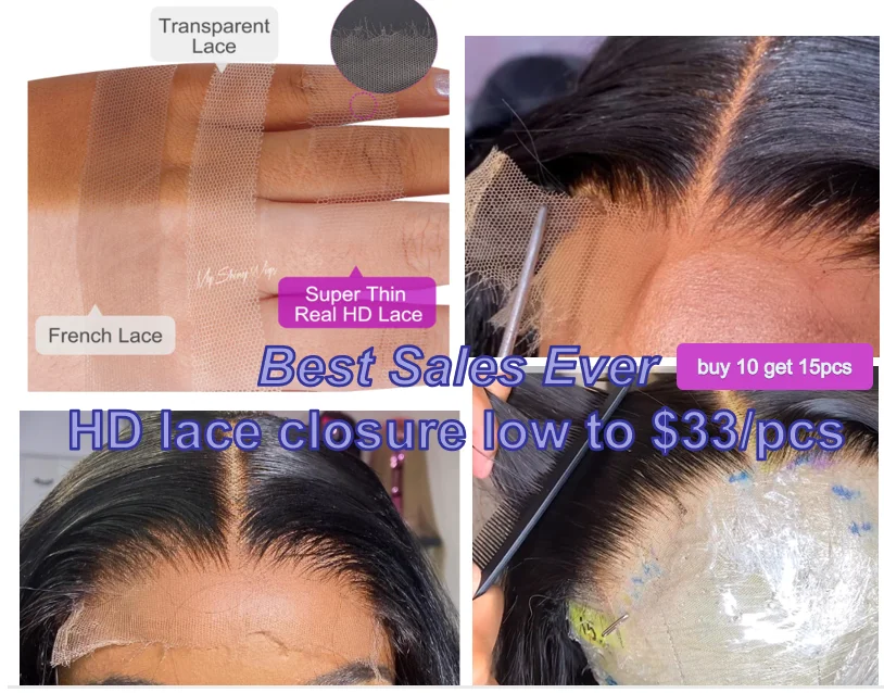 Super Thin Transparent HD Lace Frontal Vendors Virgin Human Hair Frontal 13x4 13x6 HD Lace Frontal Closure With Baby Hair