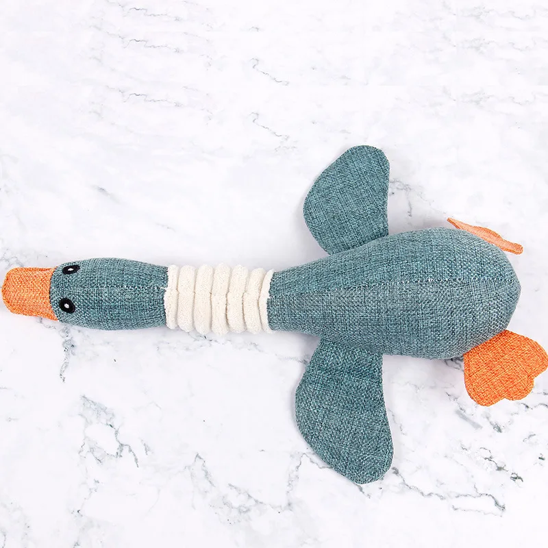 2025 New Flying Duck Stuffed Squeaky Durable Dog Chew Toys Squeeze Sound Pet Toy Plush Squeaky Dog Toy