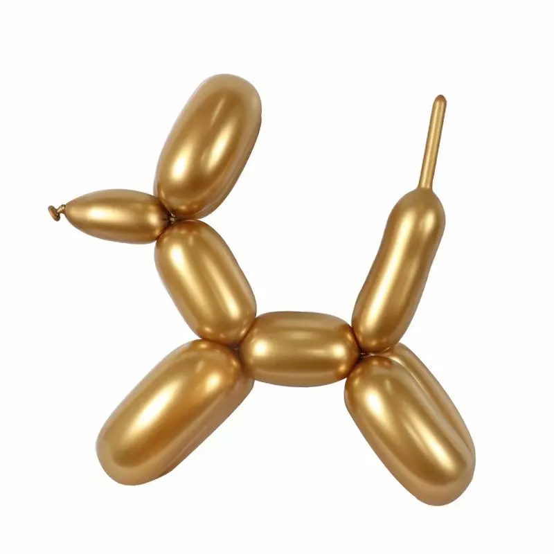 Wedding Birthday decoration 100pcs Metallic Strip balloon metal texture magic Tying Twisting Balloon Long Shape Latex Balloons