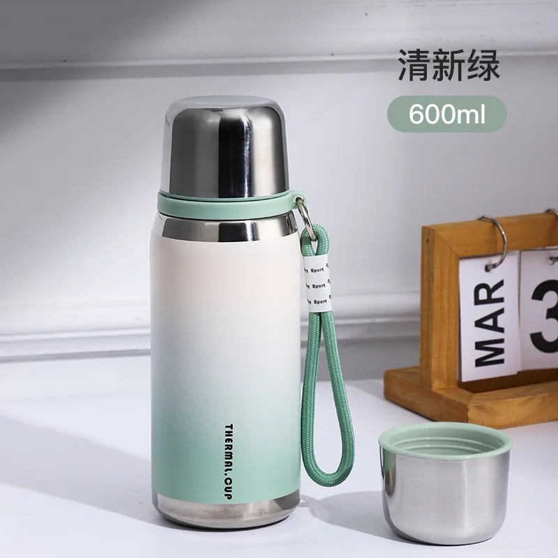 stainless steel water bottle large cpacaity insulated drink mug with cover lid portable girl tea separation sports kettle