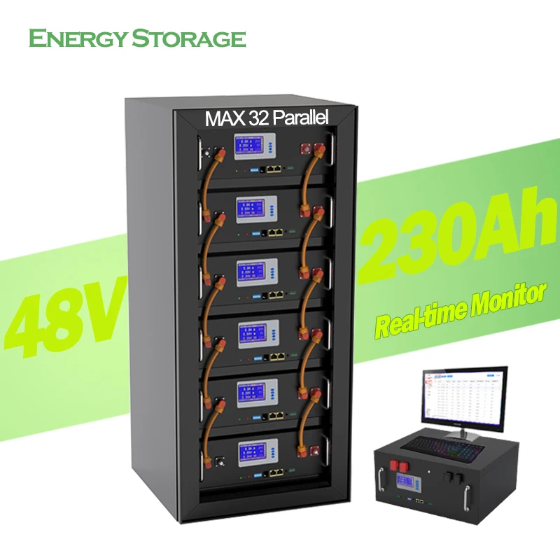 48V Built-in 16S 51.2V 200A BMS Lithium Ion Phosphate Battery 10Kw 12Kw 6000 Cycle 32 Parallel LiFePO4 Battery 48V 200Ah 230Ah