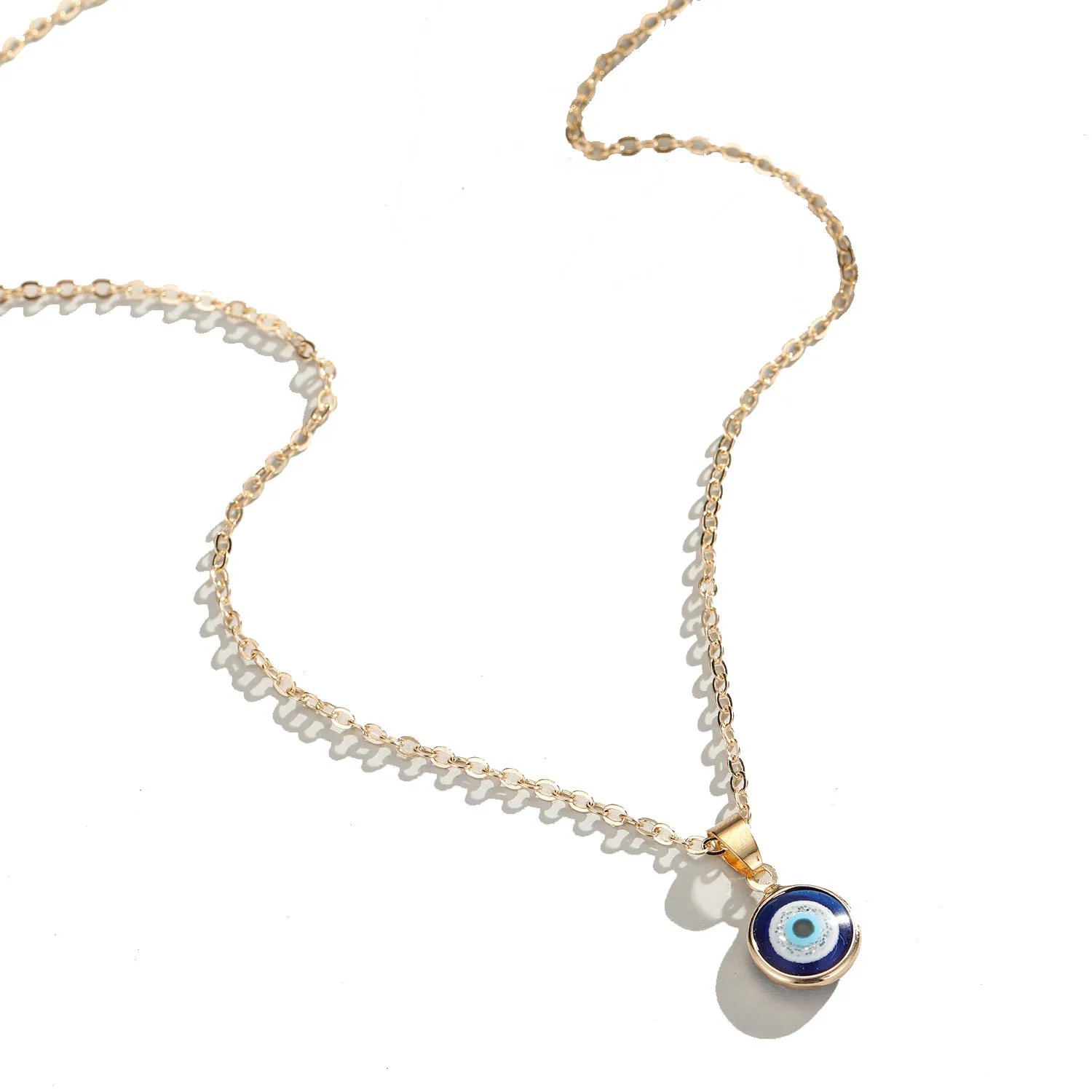 Fashion Gold Plated Bound Devil Eye Necklace Turkey Blue Evil Eyes Pendant Necklace For Women