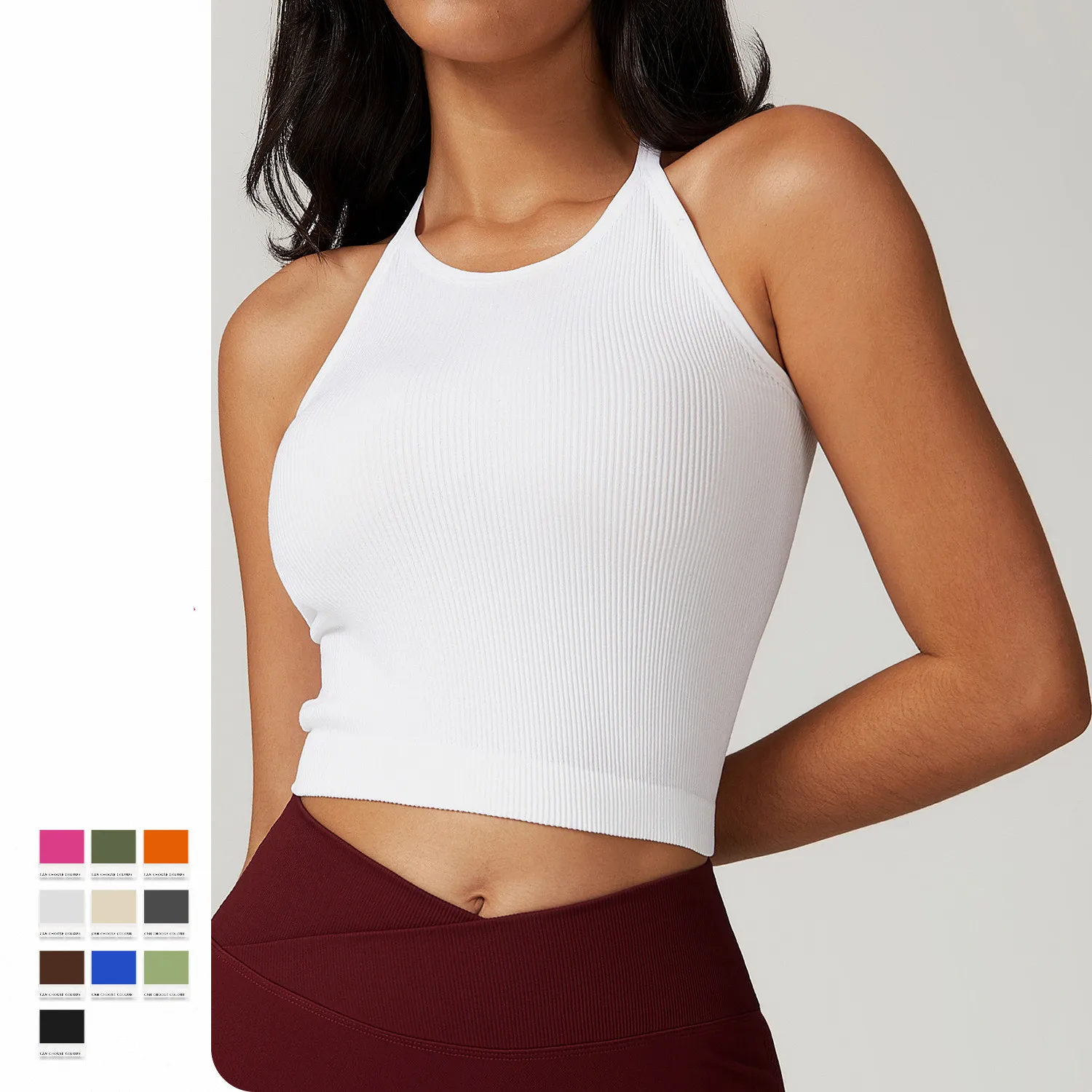 Women Sports Bra Sexy Beauty Back Vest Girl Gym Tank Workout Running Bra Solid Color Fitness Tops Push Up Nylon Yoga Bra