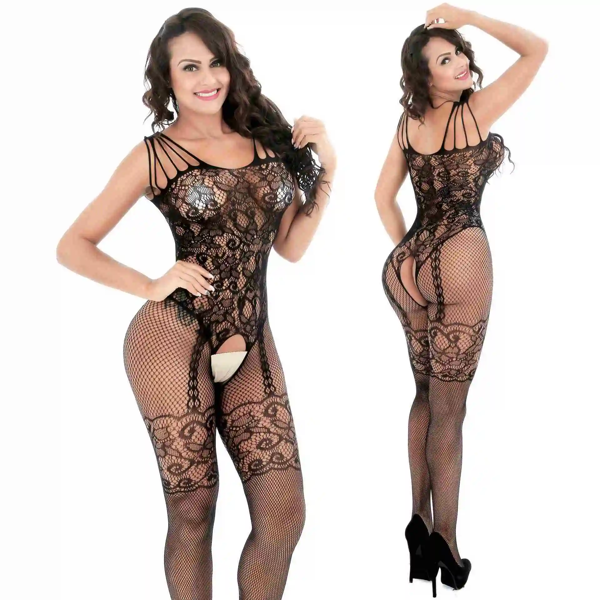 Fishnet Black Bodystocking Body Stocking, Lingerie Mesh Body Stocking Sexy Nylon Full Body Fishnet Stockings