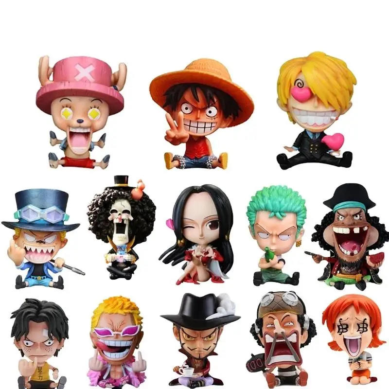 HNSC8-13CM 22 Styles Luffy Zoro Kakashi Anime Figure Demon Slayer Jujutsu Kaisen PVC Toy Figures