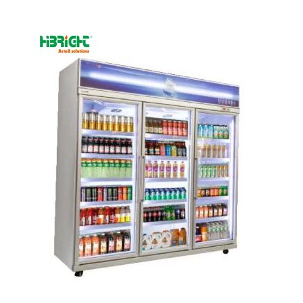 Highbright  Supermarket Fridge Multi Type Plug-in Glass Door R290 Refrigerant Open Chiller