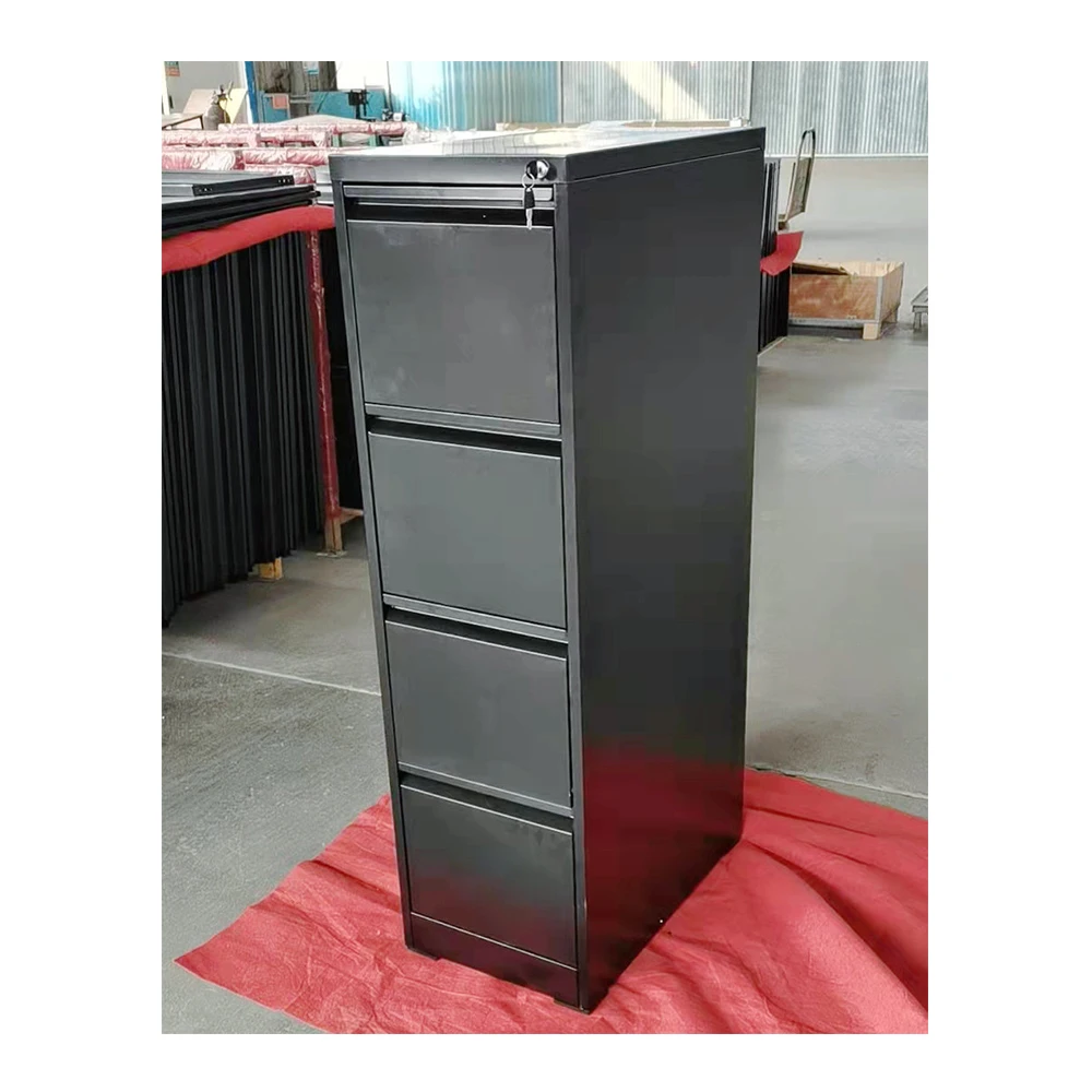 Black Office Storage Cupboards Furniture Slim Vertical 4 Drawer  School Filing Cabinets Metal Storage Cabinet  Steel Cabinet