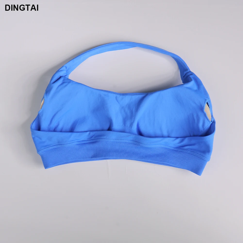 Womens Impact Sportswear Backless Halter Neck Workout Bra High Elastic Fitness Top Seamless Yoga Sports Bra