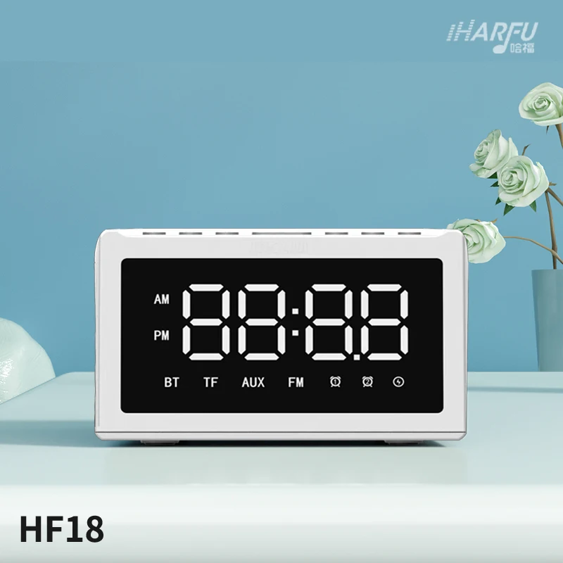 Creative 5.0 Wireless Speaker LED Display Clock Radio 3-in-1 Multifunctional Phone Wireless Charger Audio Input Music Player