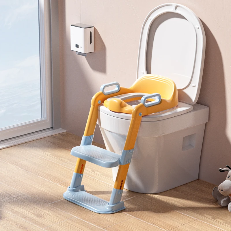 Training Child Toilet Seat With Ladder Chair Folding step stool Baby Child Cute Potty Training Seat With Anti-slip Pads
