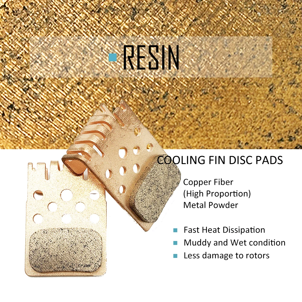 Heat Dissipation Hydraulic Sintered Disc Brake Pads Cooling Fin MTB Brake Pad for Shimano Mountain Bike NUTT