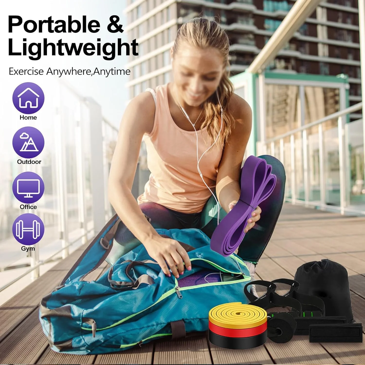 Amazon Hot selling Latex Rubber Long Heavy Duty Pull up resistance bands Strength training exercise for Gym Working out Fitness