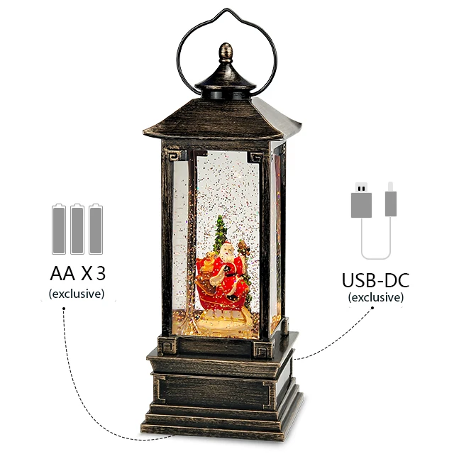 Santa Scene Lighting  Water Rotation Globe  Led Christmas  Snow  lantern