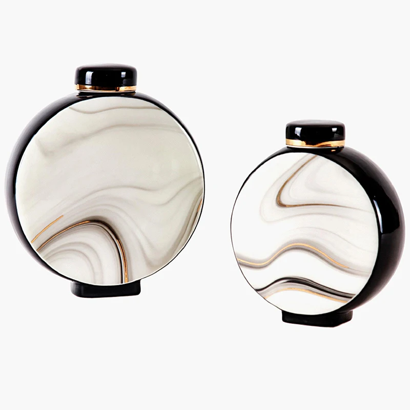 Luxury Retro Storage Jar Crane Pattern Ceramic Home Accessories Chinese Decor