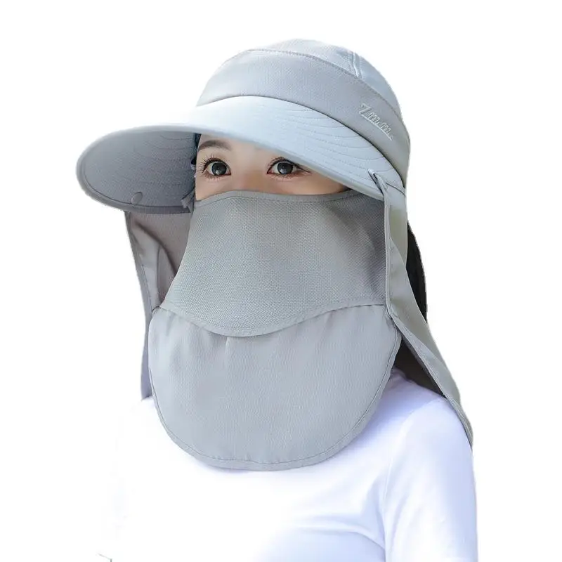 Women Outdoor Hiking Ponytail Hat Summer Foldable Female Casual Neck Cover Hat Wide Brim Sun Caps Anti UV