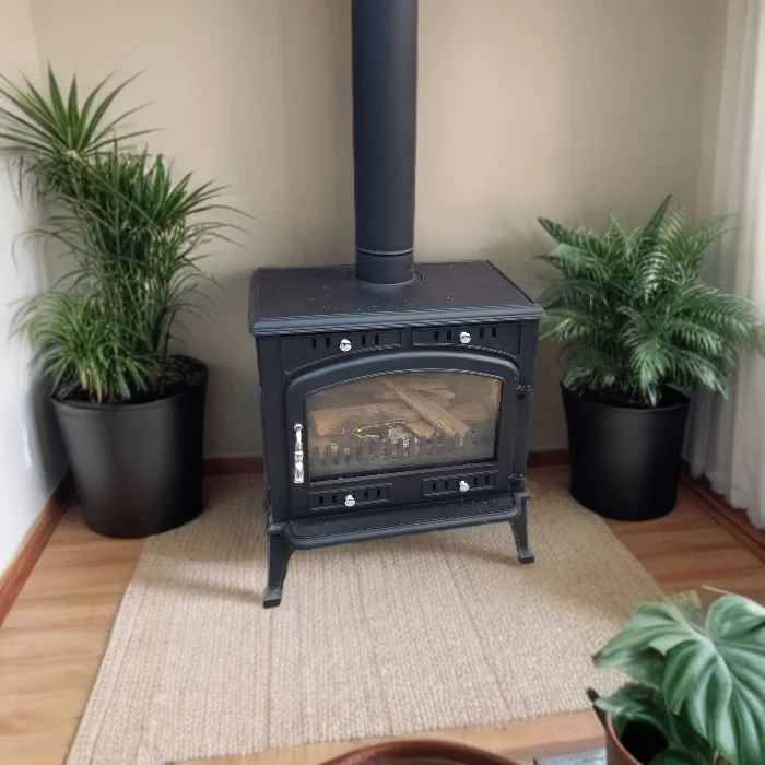 Indoor Household Heating Wood Burning High-temperature Resistant Glass Cast Iron Fireplace Wood Stove